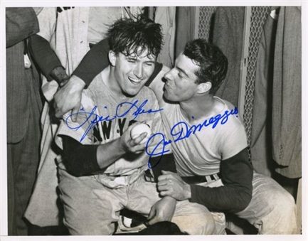 Joe DiMaggio & Frank Shea Dual Signed Original 1947 Wire Photo